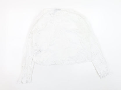 Womens UK Size M Pieces White Tunic Blouse