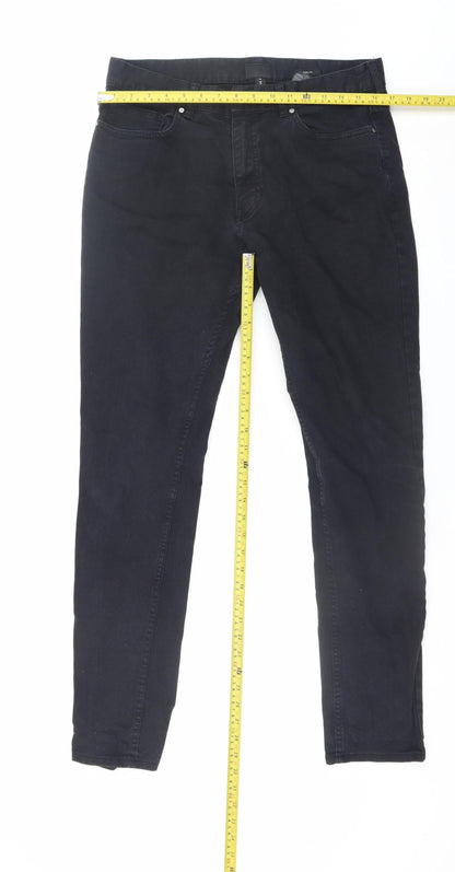 Mens UK Size 32 H&M Slim Fit Skinny Black Jeans