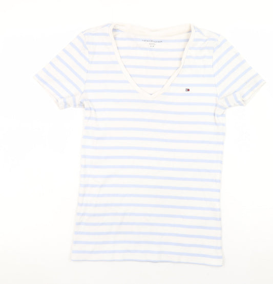 Womens UK Size S Tommy Hilfiger Blue Basic T-Shirt
