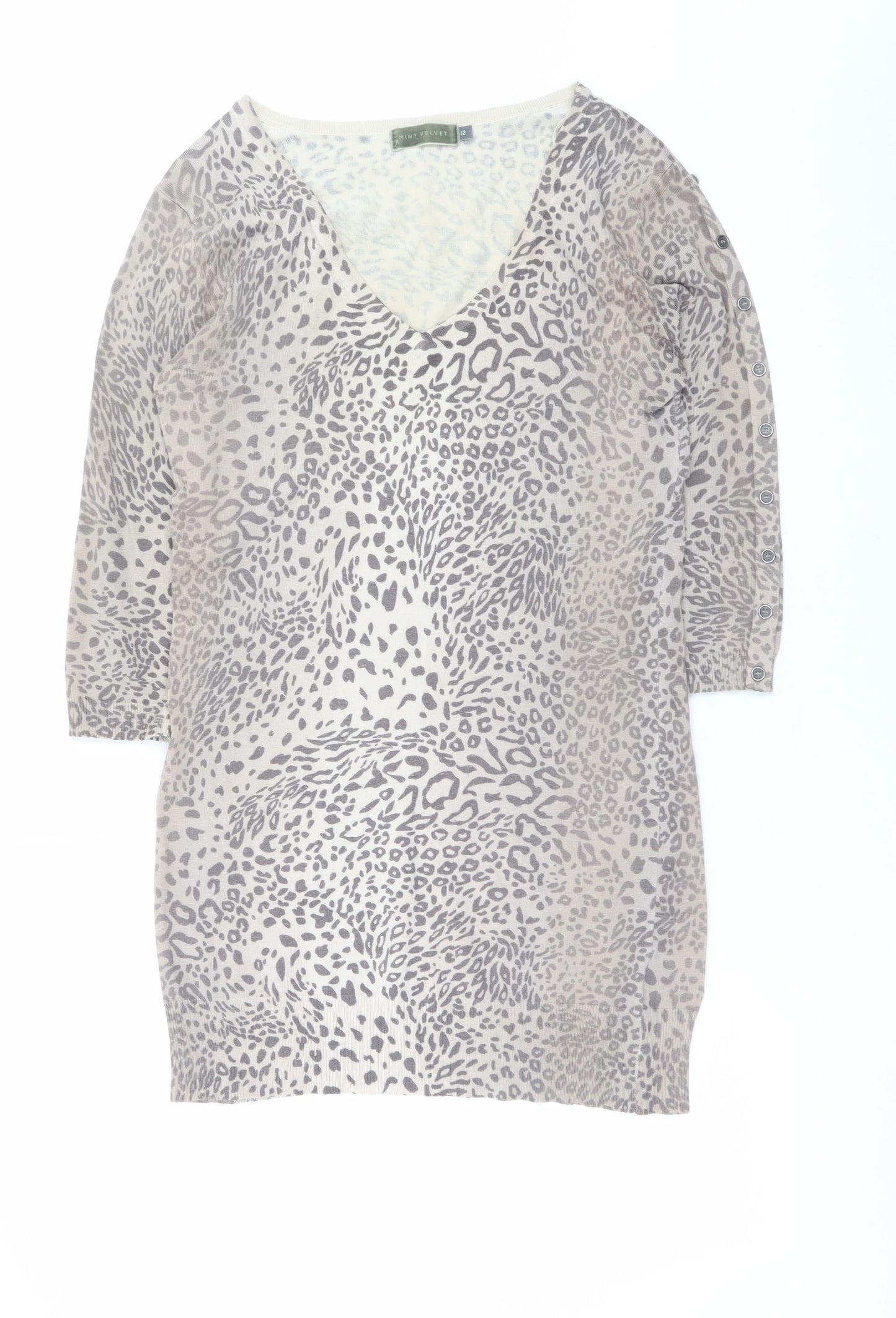 Womens UK Size 12 Mint Velvet Beige Pullover Jumper