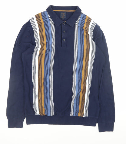 Mens UK Size L NEXT Blue Henley Jumper