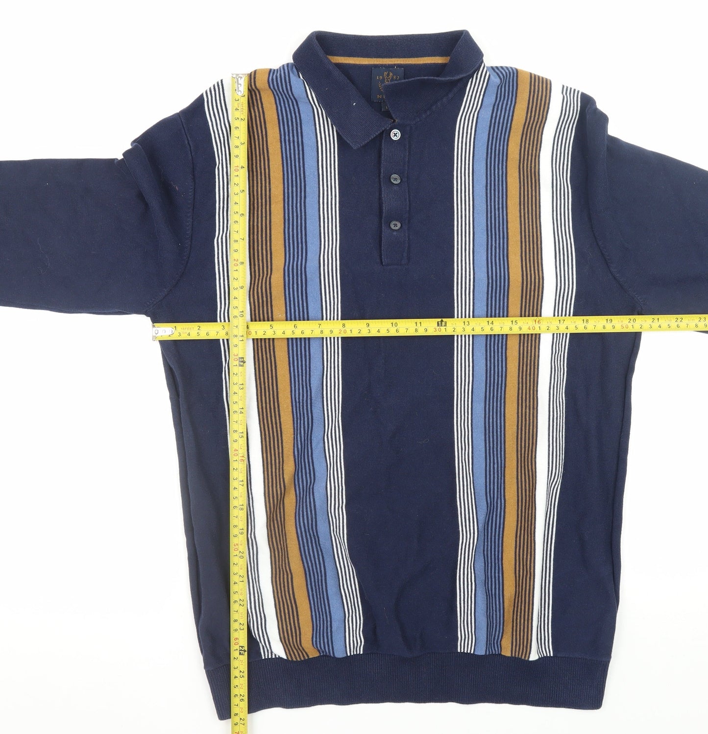 Mens UK Size L NEXT Blue Henley Jumper