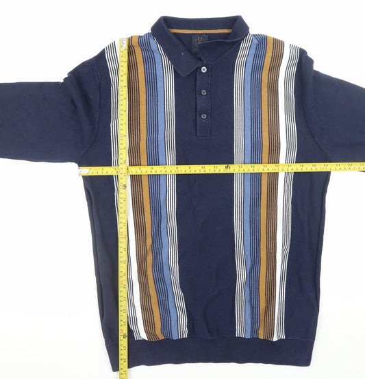 Mens UK Size L NEXT Blue Henley Jumper