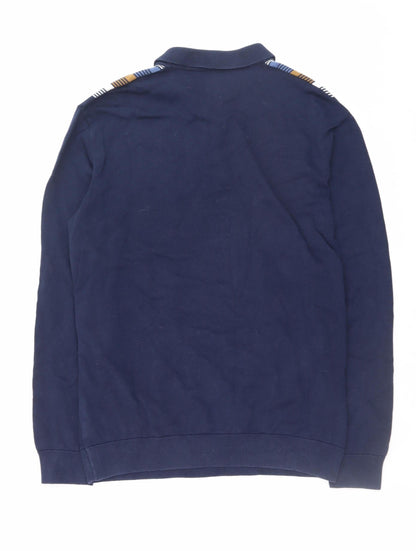 Mens UK Size L NEXT Blue Henley Jumper