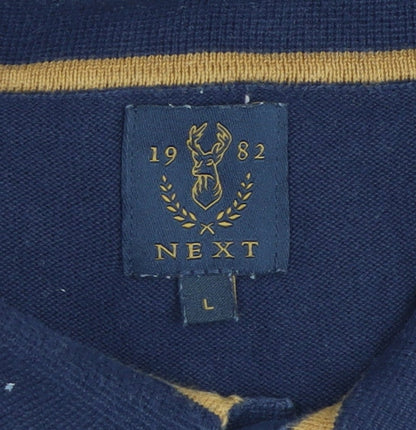 Mens UK Size L NEXT Blue Henley Jumper