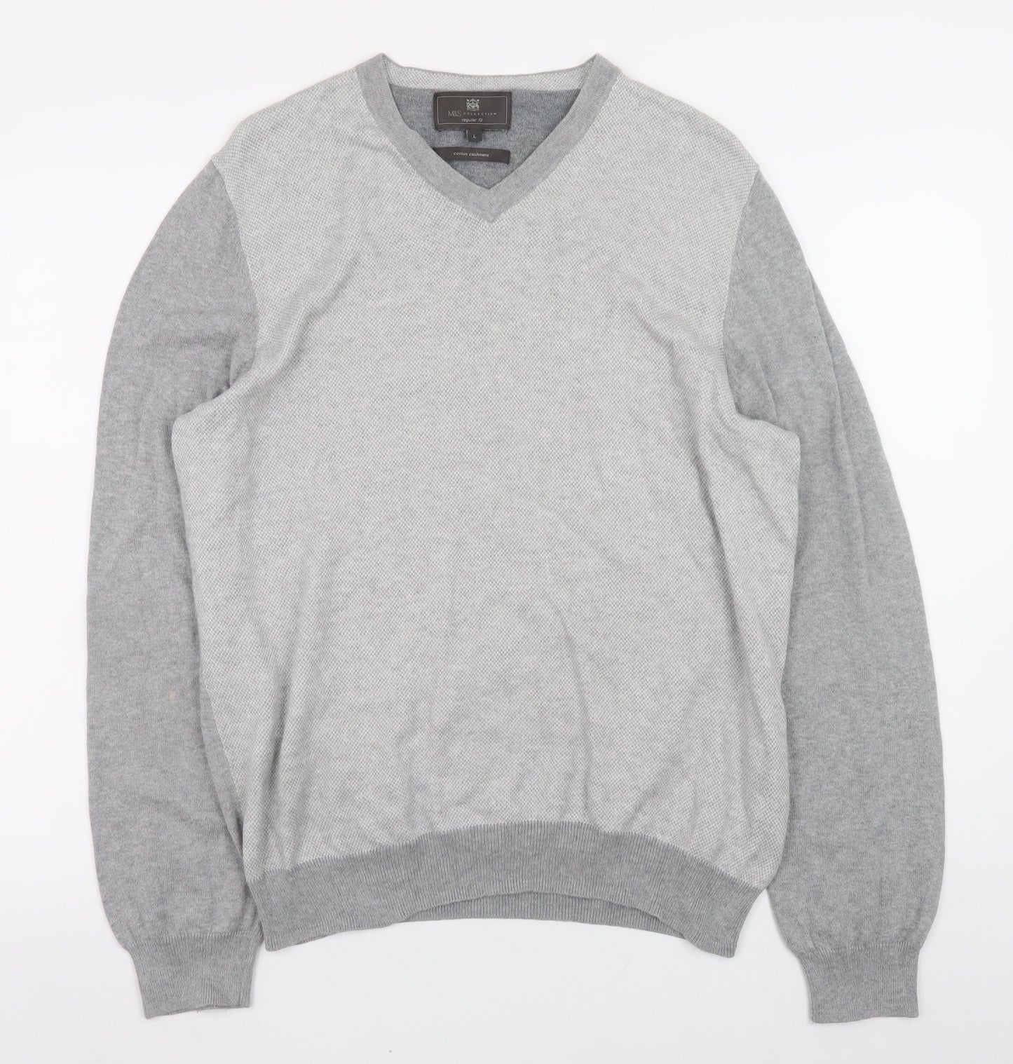 Mens UK Size L Marks and Spencer Grey Pullover Jumper