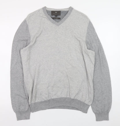 Mens UK Size L Marks and Spencer Grey Pullover Jumper