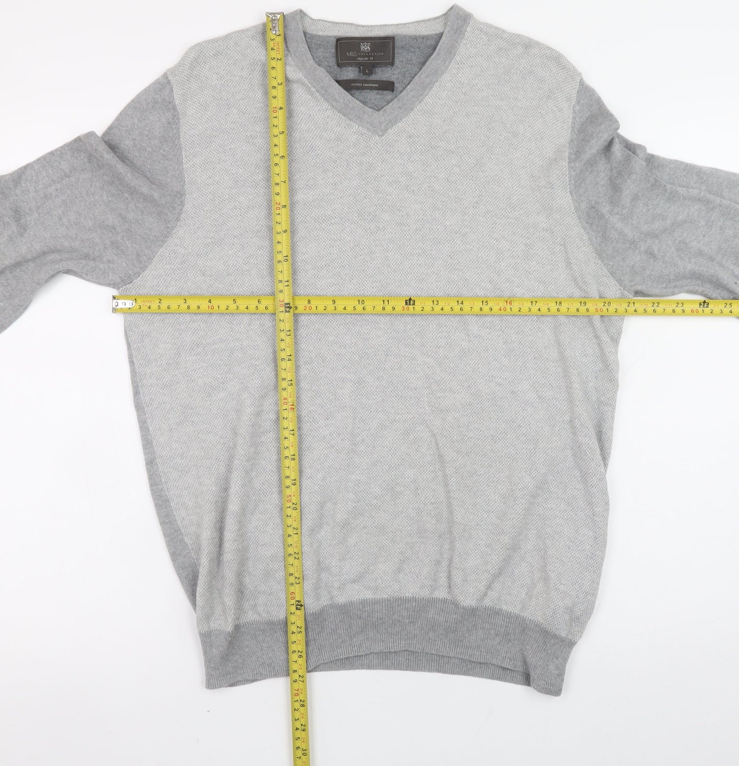 Mens UK Size L Marks and Spencer Grey Pullover Jumper