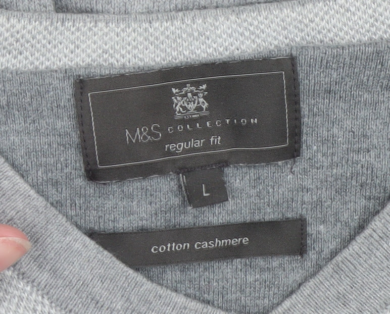 Mens UK Size L Marks and Spencer Grey Pullover Jumper