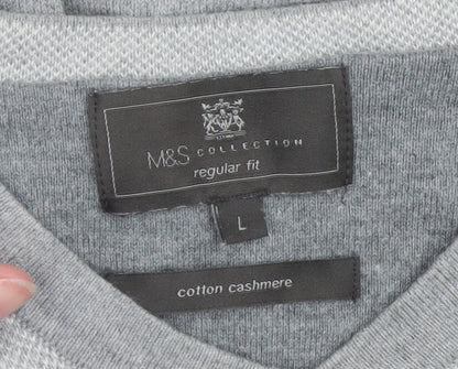 Mens UK Size L Marks and Spencer Grey Pullover Jumper
