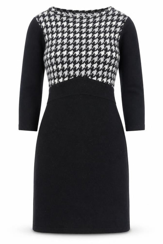 Untold Women’s Black Houndstooth Knit Bodycon Dress Size 8
