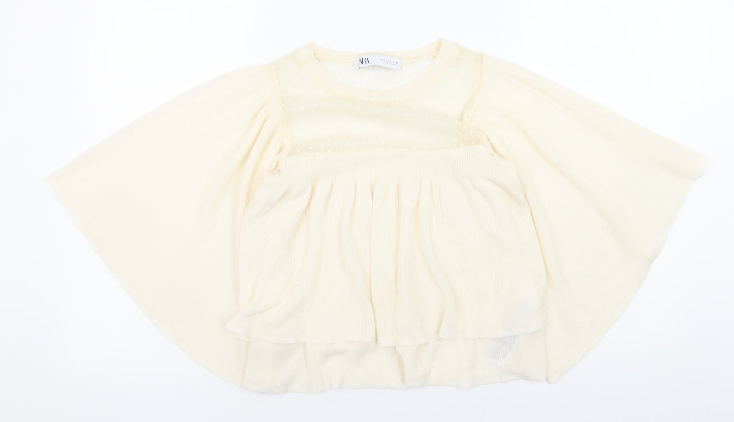 Womens UK Size S Zara Ivory Kimono Blouse