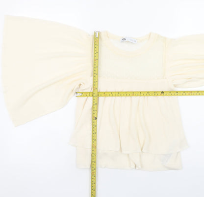 Womens UK Size S Zara Ivory Kimono Blouse