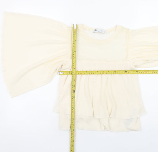 Womens UK Size S Zara Ivory Kimono Blouse