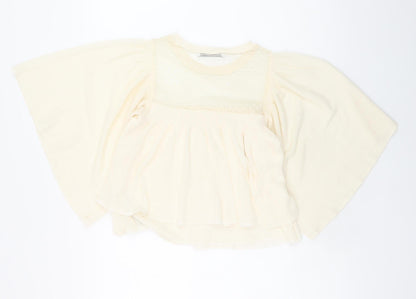 Womens UK Size S Zara Ivory Kimono Blouse