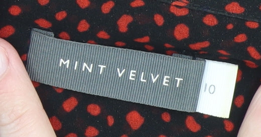 Womens UK Size 10 Mint Velvet Black Tunic Blouse