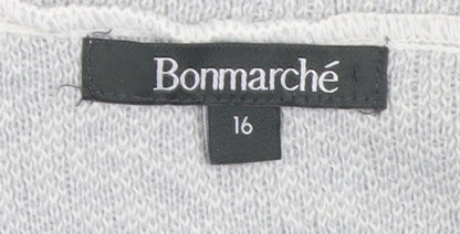 Womens UK Size 16 Bonmarché Grey Cardigan Jumper