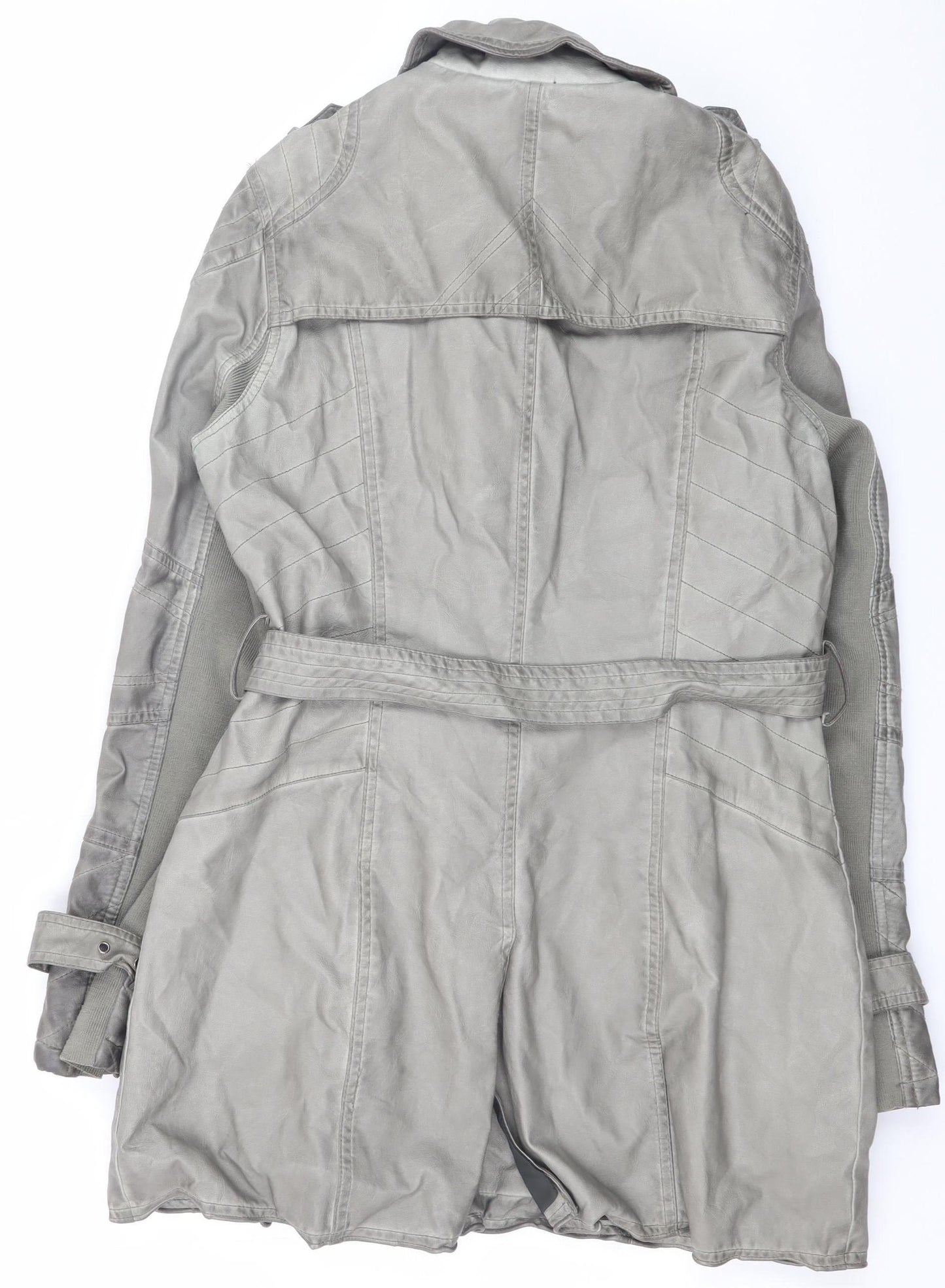 Womens UK Size 14 River Island Grey Trench Coat