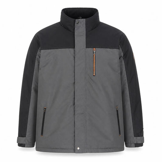 Front view of Atlas For Men Grey Water Resistant Parka Jacket L Men's Outdoor Wear