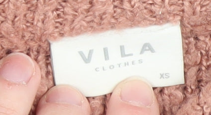 Womens UK Size XS VILA Pink Pullover Jumper