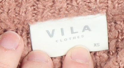 Womens UK Size XS VILA Pink Pullover Jumper