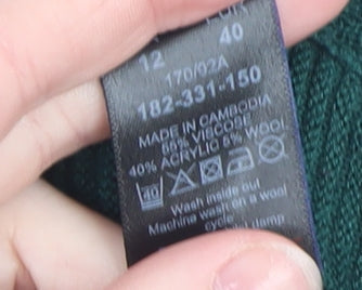 Womens UK Size 12 NEXT Green Pullover Jumper