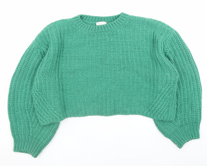 Womens UK Size M Topshop Green Pullover Jumper