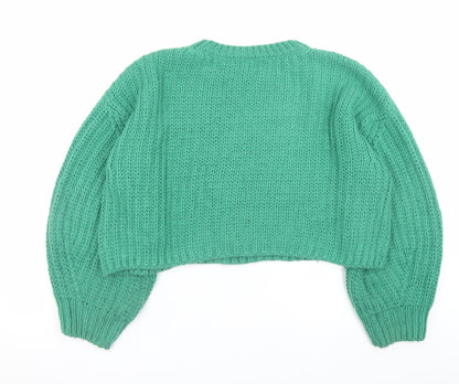 Womens UK Size M Topshop Green Pullover Jumper