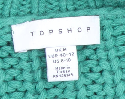 Womens UK Size M Topshop Green Pullover Jumper
