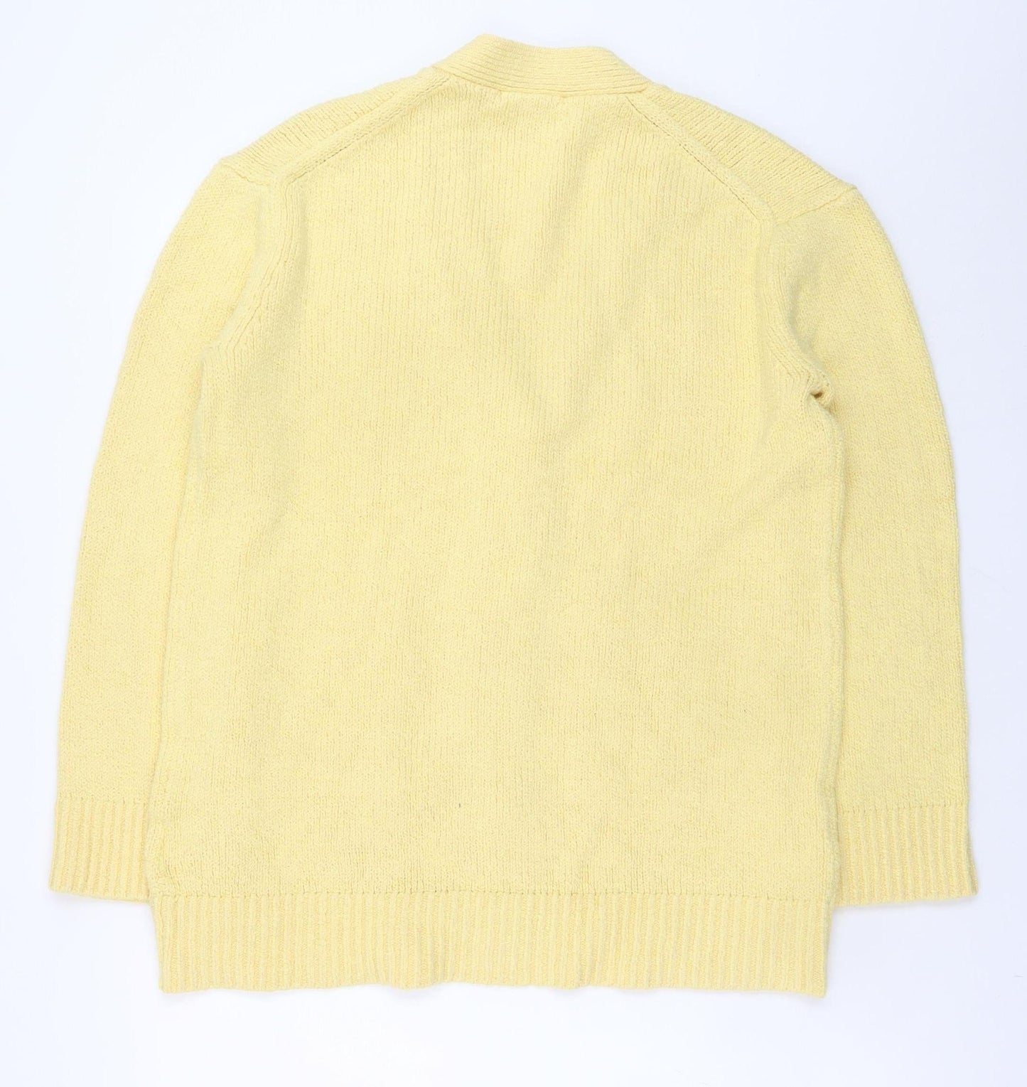 Uniqlo Women’s Yellow V-Neck Knit Cardigan Size M Lightweight Cotton Blend