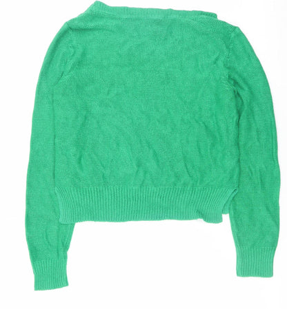 Womens UK Size 10 H&M Green Pullover Jumper