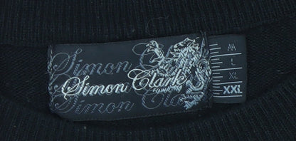 Mens UK Size 2XL Simon Clark Black Pullover Jumper