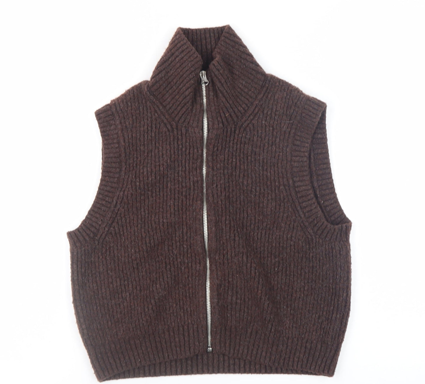 Womens UK Size XS Weekday Brown Vest Jumper
