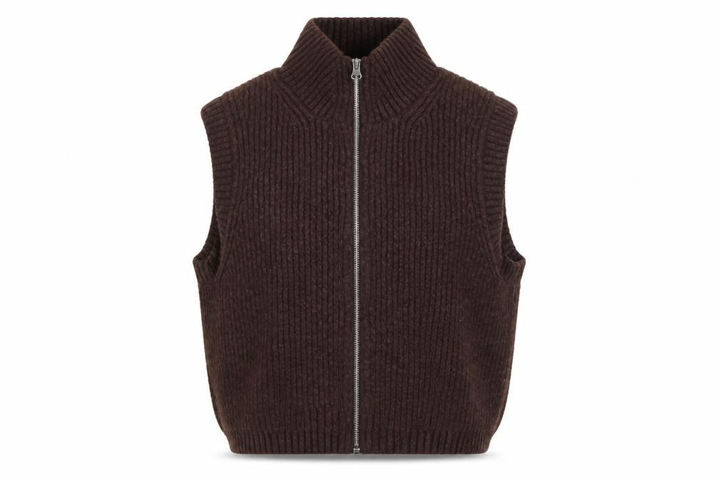 Womens UK Size XS Weekday Brown Vest Jumper