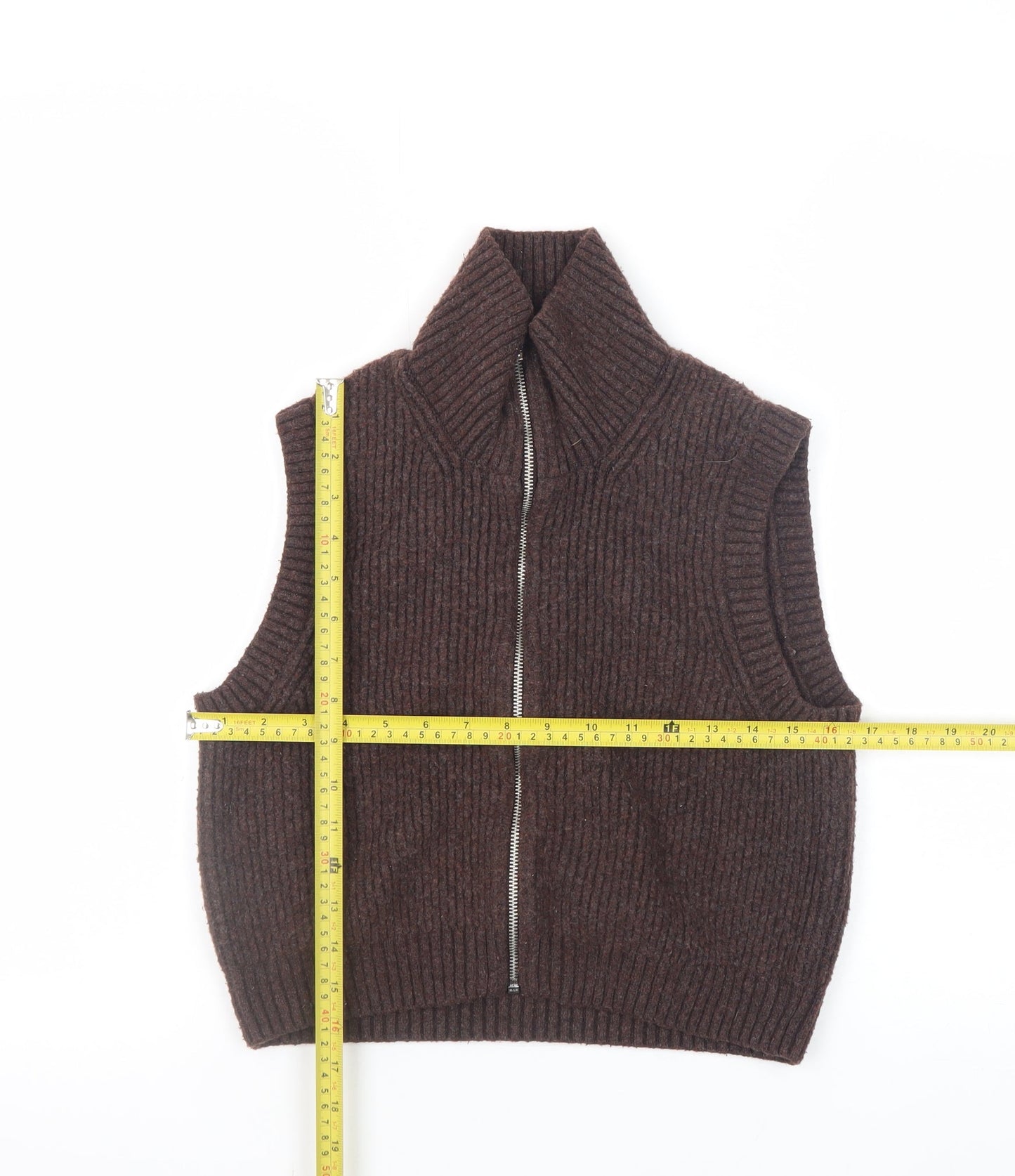 Womens UK Size XS Weekday Brown Vest Jumper
