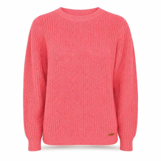 Front view of Only unisex pink chunky knit jumper, size S