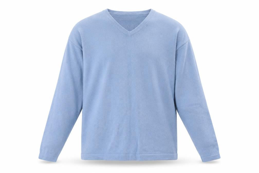 Gap Men's Blue Cotton V-Neck Pullover Jumper Size L