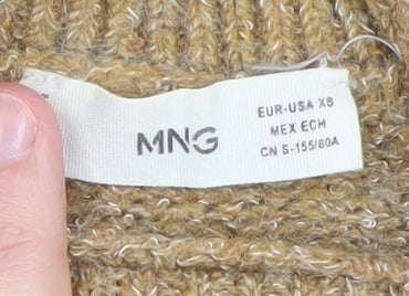 Womens UK Size XS Mango Beige Pullover Jumper