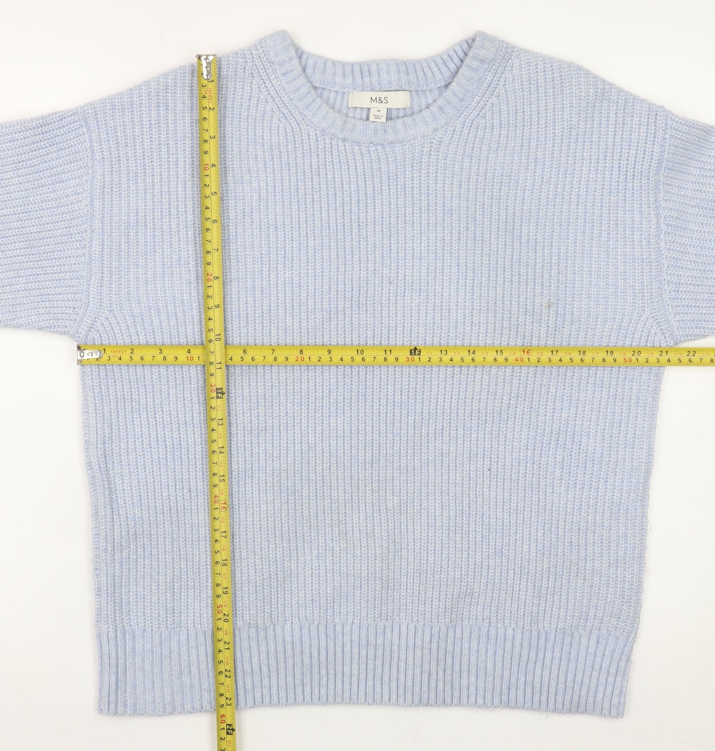 Womens UK Size M Marks and Spencer Blue Pullover Jumper