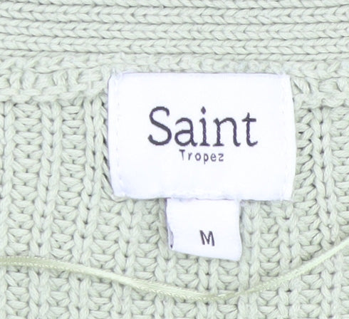 Womens UK Size M Saint Tropez Green Pullover Jumper