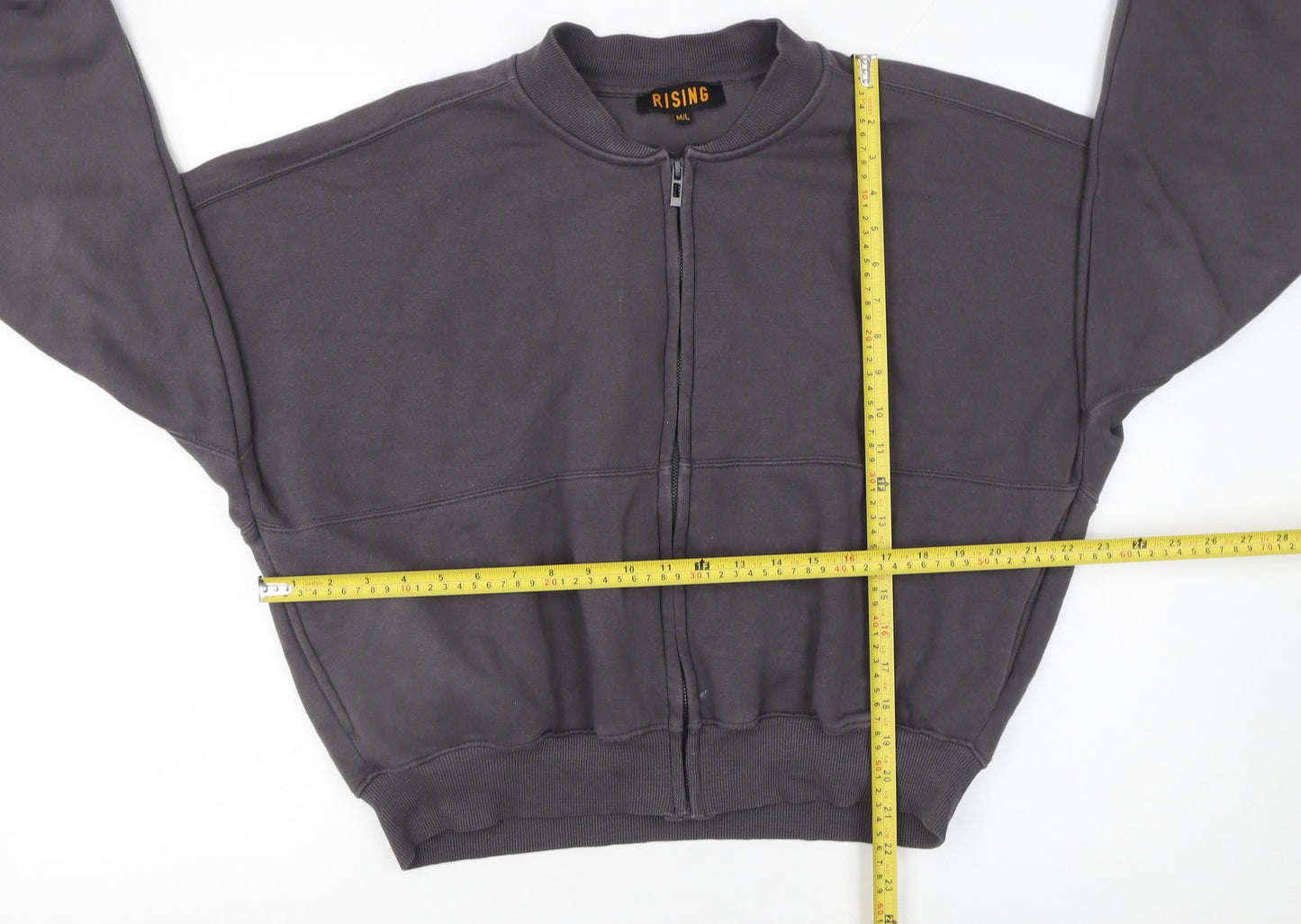 Womens UK Size M/L Rising Grey Full Zip Sweatshirt