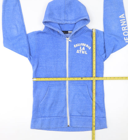 Womens UK Size 14 Exhibit Blue Full Zip Hoodie