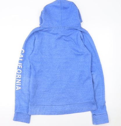 Womens UK Size 14 Exhibit Blue Full Zip Hoodie