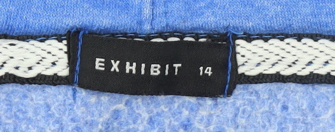 Womens UK Size 14 Exhibit Blue Full Zip Hoodie
