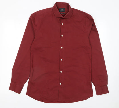 Mens UK Collar Size 15.5 Moss London Smart Red  Dress Shirt