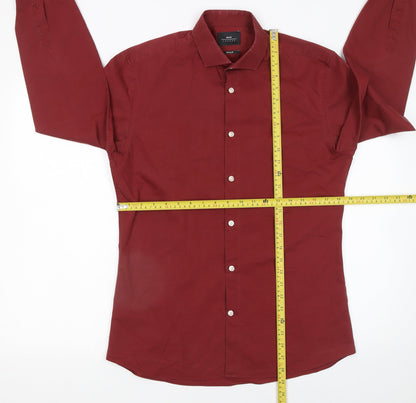 Mens UK Collar Size 15.5 Moss London Smart Red  Dress Shirt