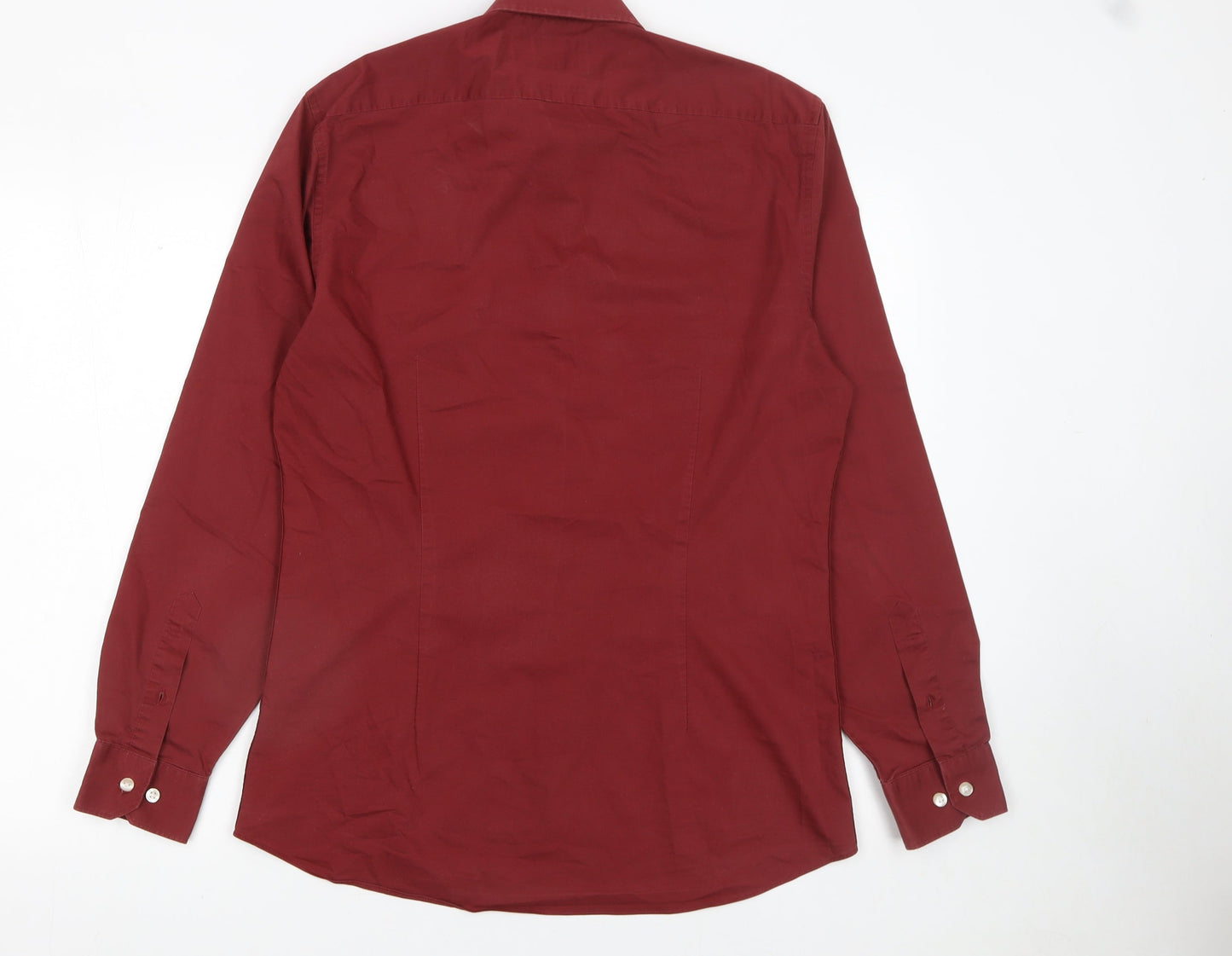 Mens UK Collar Size 15.5 Moss London Smart Red  Dress Shirt