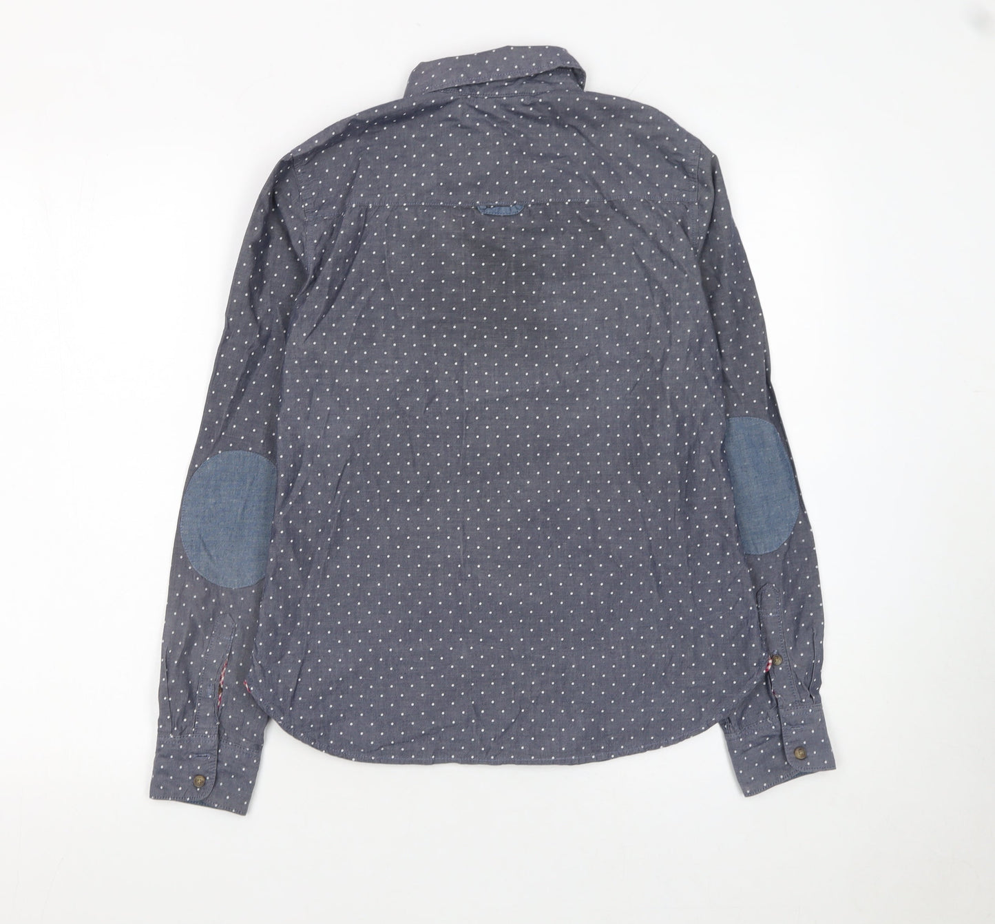 Womens UK Size 10 H&M Blue Basic Button-Up