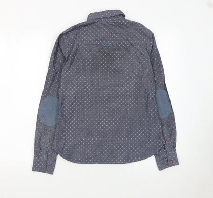 Womens UK Size 10 H&M Blue Basic Button-Up