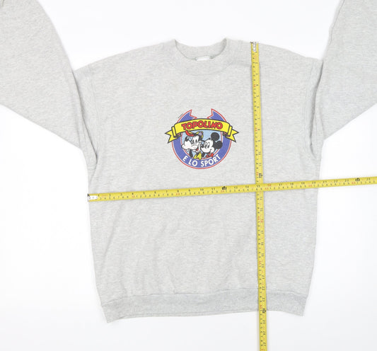 Womens UK Size M Fruit of the Loom Grey Pullover Sweatshirt